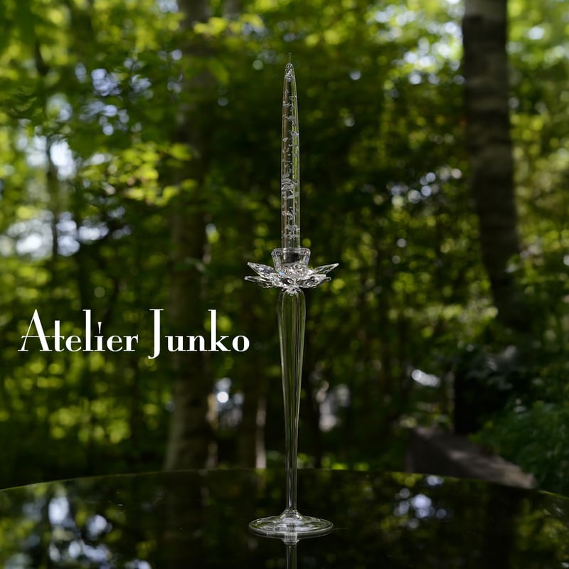 キャンドルスタンド クリスタル フラワー Candle stand crystal flowe