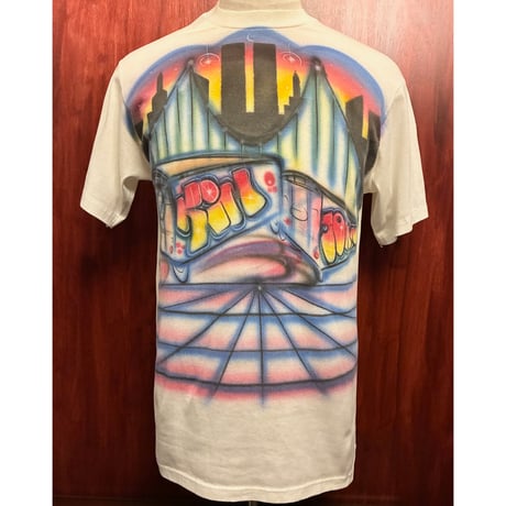 MADE IN USA製 80s～90s JERZEES スプレーグラフィティー シングルステッチ プリントTシャツ ホワイト Lサイズ