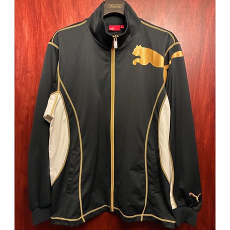 MADE IN JAPAN製 PUMA フルジップトラックジャケット ブラック×ホワイト Oサイズ