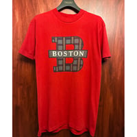MADE IN USA製 90s DELTA BOSTON シングルステッチ プリントTシャツ レッド Lサイズ