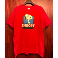 XLARGE × VINTAGE PEANUTS SNOOPY 半袖プリントTシャツ レッド Lサイズ