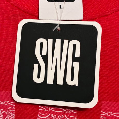 ☆袋、タグ付き新古品☆ MADE IN JAPAN製 SWAGGER SWG バンダナプリント 半袖Tシャツ レッド Lサイズ