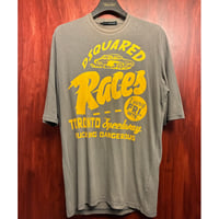 MADE IN ITALY製 DSQUARED2 プリント入り コットンヘンプ 五分袖Tシャツ ブラウン Sサイズ