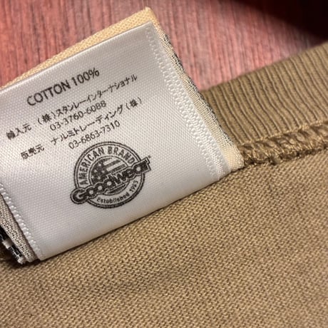 MADE IN USA製 Goodwear SOUTH GOODFIELD 長袖プリントTシャツ サンドベージュ Lサイズ