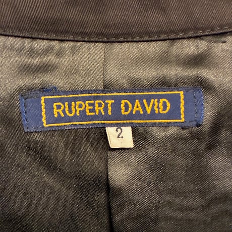 MADE IN ENGLAND製 RUPERT DAVID フルジップコットンライダースジャケット ブラック 2サイズ