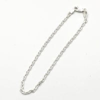 ★新品★ MADE IN JAPAN製 シルバー925 カットアズキチェーンブレスレット シルバー 長さ18cm～20cm 幅2.6mm