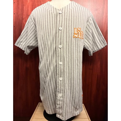 レア MADE IN JAPAN製 SWAGGER ATHLETICS 2005年モデル Twistedシーズン ストライプ柄 ニット ベースボールシャツ グレー XLサイズ