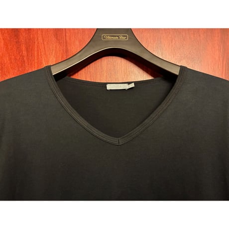 MADE IN ENGLAND製 SUNSPEL 長袖VネックTシャツ ブラック Sサイズ
