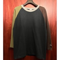 MADE IN USA製 Champion T1011 ラグランスリーブカットソー マルチカラー Mサイズ