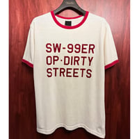 MADE IN JAPAN製 SWAGGER プリント入り 半袖リンガーTシャツ アイボリー×レッド Mサイズ