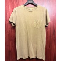 MADE IN USA製 Velva Sheen ポケット付き 半袖クルーネックTシャツ マスタード Sサイズ