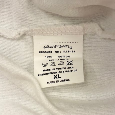 MADE IN JAPAN製 PHENOMENON 2009年モデル プリント入り 半袖Tシャツ ホワイト XLサイズ