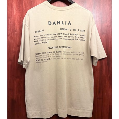 MADE IN USA製 Niche. DAHLIA FLOWER 半袖プリントTシャツ ベージュ Mサイズ