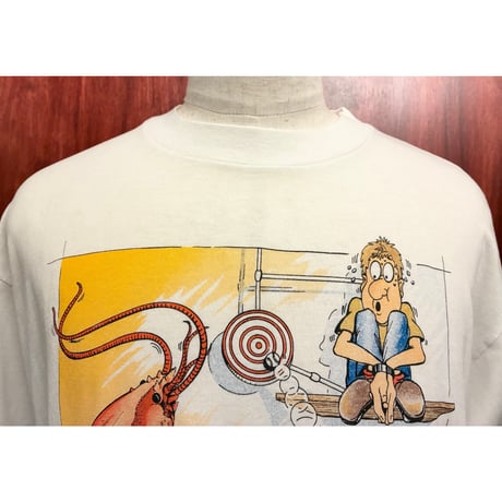 MADE IN USA製 90s 1992 ARTWEAR N.Evans anvil PREMIUMボディ シングルステッチ プリントTシャツ ホワイト XLサイズ