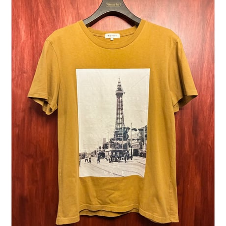 THE SHOP TK 半袖プリントTシャツ キャメル Lサイズ
