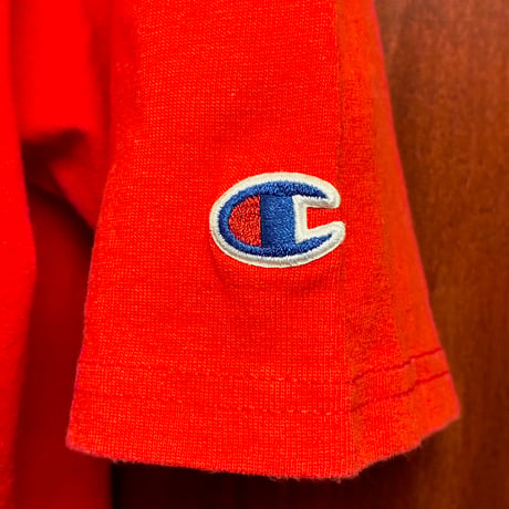 Champion ブルドック刺繍ワッペンTシャツ レッド XLサイズ