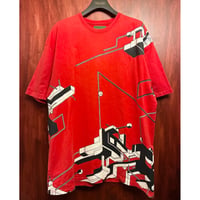 激レア MADE IN JAPAN製 SWAGGER × ZEDZ Wネーム コラボモデル 半袖プリントTシャツ レッド XXLサイズ