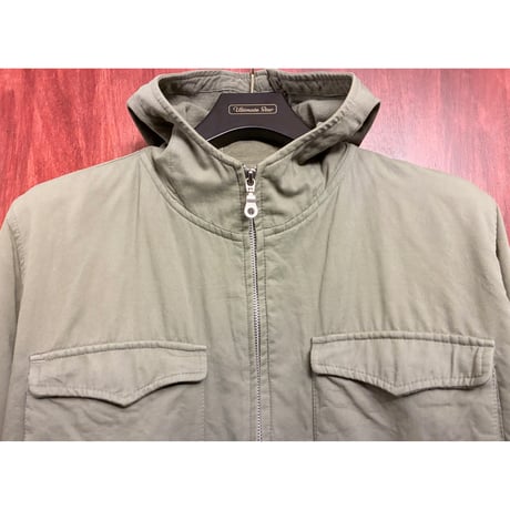 MADE IN ITALY製 WIM NEELS VETEMENTS DE SPORT フード付き フルジップコットンジャケット オリーブ 46サイズ