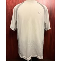 NIKE DRI-FIT メッシュ切り替え ドライTシャツ ホワイト×グレー XLサイズ