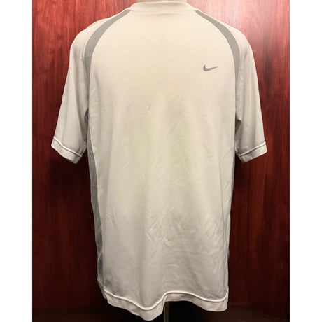 NIKE DRI-FIT メッシュ切り替え ドライTシャツ ホワイト×グレー XLサイズ