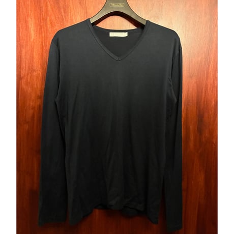 MADE IN ENGLAND製 SUNSPEL 長袖VネックTシャツ ネイビー Mサイズ