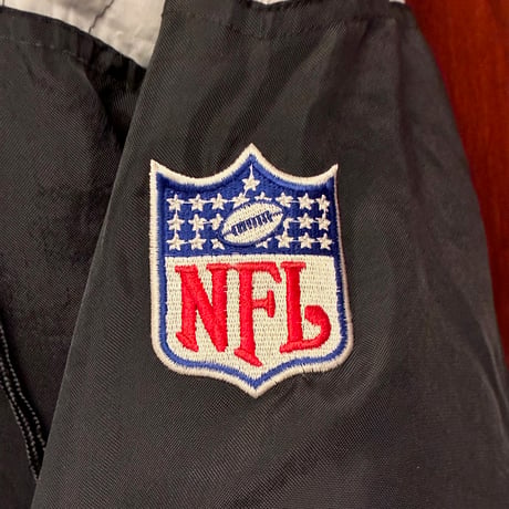 レア MADE IN KOREA製 90s PROLINE BY STARTER × NFL CAROLINA PANTHERS 中綿 ハーフジッププルオーバーナイロンパーカー マルチカラー Lサイズ