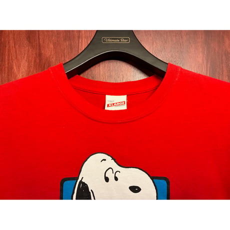 XLARGE × VINTAGE PEANUTS SNOOPY 半袖プリントTシャツ レッド Lサイズ