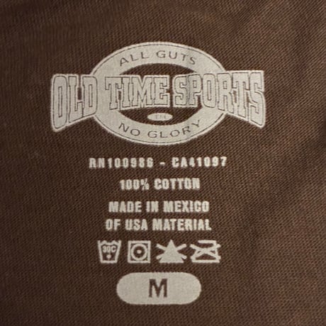 MADE IN MEXICO製 OLD TIME SPORTS × NBA NEW YORK KNICKS 半袖プリントTシャツ ブラウン Mサイズ