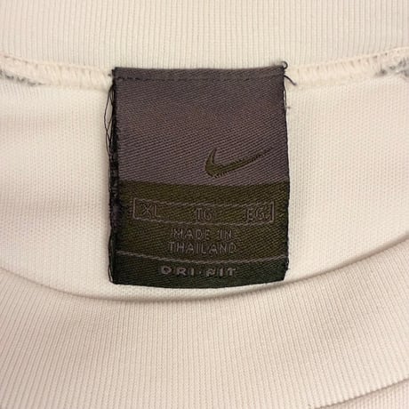 NIKE DRI-FIT メッシュ切り替え ドライTシャツ ホワイト×グレー XLサイズ