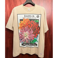 MADE IN USA製 Niche. DAHLIA FLOWER 半袖プリントTシャツ ベージュ Mサイズ