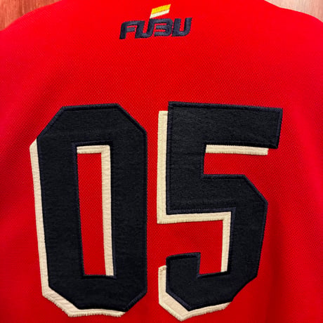 MADE IN KOREA製 90s～00s FUBU ベースボールジャージ レッド XXLサイズ