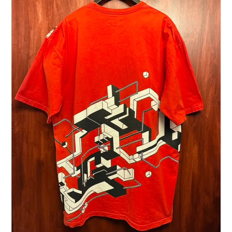 激レア MADE IN JAPAN製 SWAGGER × ZEDZ Wネーム コラボモデル 半袖プリントTシャツ レッド XXLサイズ