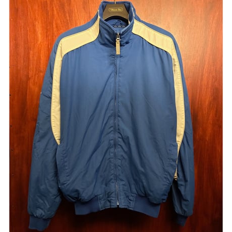 MADE IN KOREA製 90s Majestic 裏起毛 フルジップナイロンジャケット ブルー×ホワイト Mサイズ