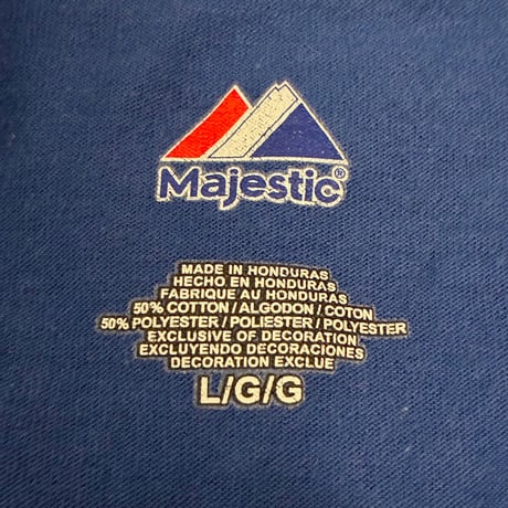 Majestic × MLB CHICAGO CUBS ヘンリーネックTシャツ ブルー Lサイズ
