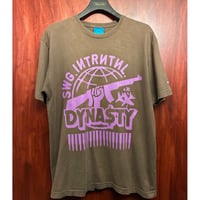 激レア SWAGGER 2007年モデル 「DYNA$TY」 バレットプリント 半袖プリントTシャツ ブラウン Lサイズ