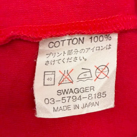 激レア MADE IN JAPAN製 SWAGGER × ZEDZ Wネーム コラボモデル 半袖プリントTシャツ レッド XXLサイズ