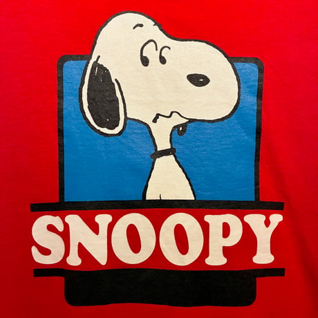 XLARGE × VINTAGE PEANUTS SNOOPY 半袖プリントTシャツ レッド Lサイズ