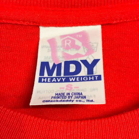 激レア MACKDADDY × YOKOHAMA F・MARINOS 半袖プリントTシャツ レッド Sサイズ