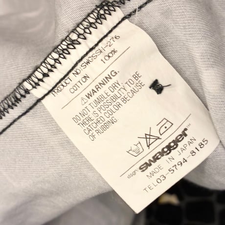 激レア MADE IN JAPAN製 SWAGGER 2009年SSモデル クロコダイル柄 半袖シャツ ブラック Lサイズ
