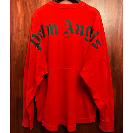 MADE IN PORTUGAL製 Palm Angels バックプリント 長袖Tシャツ レッド Lサイズ