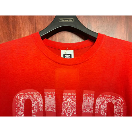 ☆袋、タグ付き新古品☆ MADE IN JAPAN製 SWAGGER SWG バンダナプリント 半袖Tシャツ レッド Lサイズ