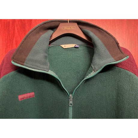 MADE IN USA製 90s Columbia フルジップフリースジャケット グリーン×ネイビー XLサイズ