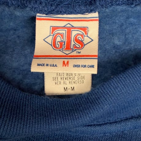 レア MADE IN USA製 90s GTS × NFL DETROIT LIONS 1994年 プリント入り スウェットトレーナー ブルー Mサイズ