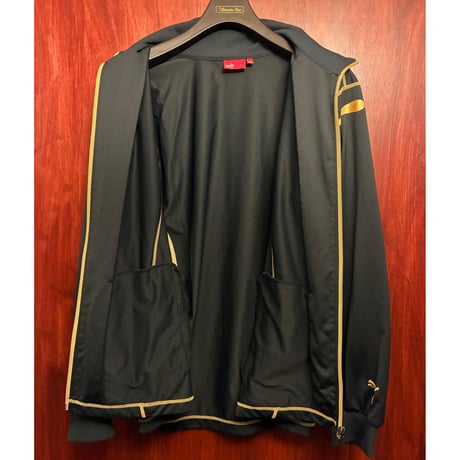 MADE IN JAPAN製 PUMA フルジップトラックジャケット ブラック×ホワイト Oサイズ