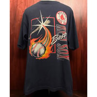 MADE IN USA製 90s LOGO7 × MLB BOSTON RED SOX 1992 プリントTシャツ ネイビー XLサイズ