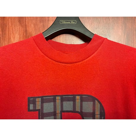 MADE IN USA製 90s DELTA BOSTON シングルステッチ プリントTシャツ レッド Lサイズ