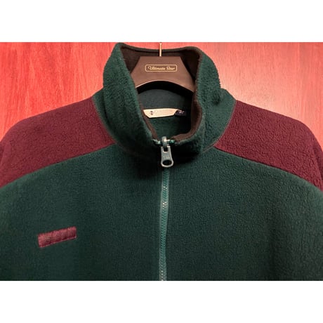 MADE IN USA製 90s Columbia フルジップフリースジャケット グリーン×ネイビー XLサイズ