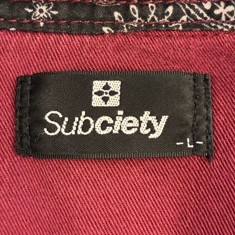 レア Subciety × THRASHER コラボレーションモデル バックプリント 半袖シャツ ワイン Lサイズ