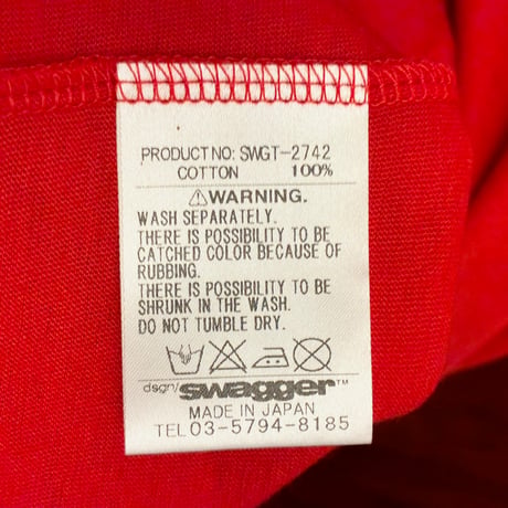 ☆袋、タグ付き新古品☆ MADE IN JAPAN製 SWAGGER SWG バンダナプリント 半袖Tシャツ レッド Lサイズ
