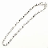 ★新品★ MADE IN JAPAN製 シルバー925 ボールチェーンブレスレット シルバー 長さ18cm～20cm 幅2.6mm